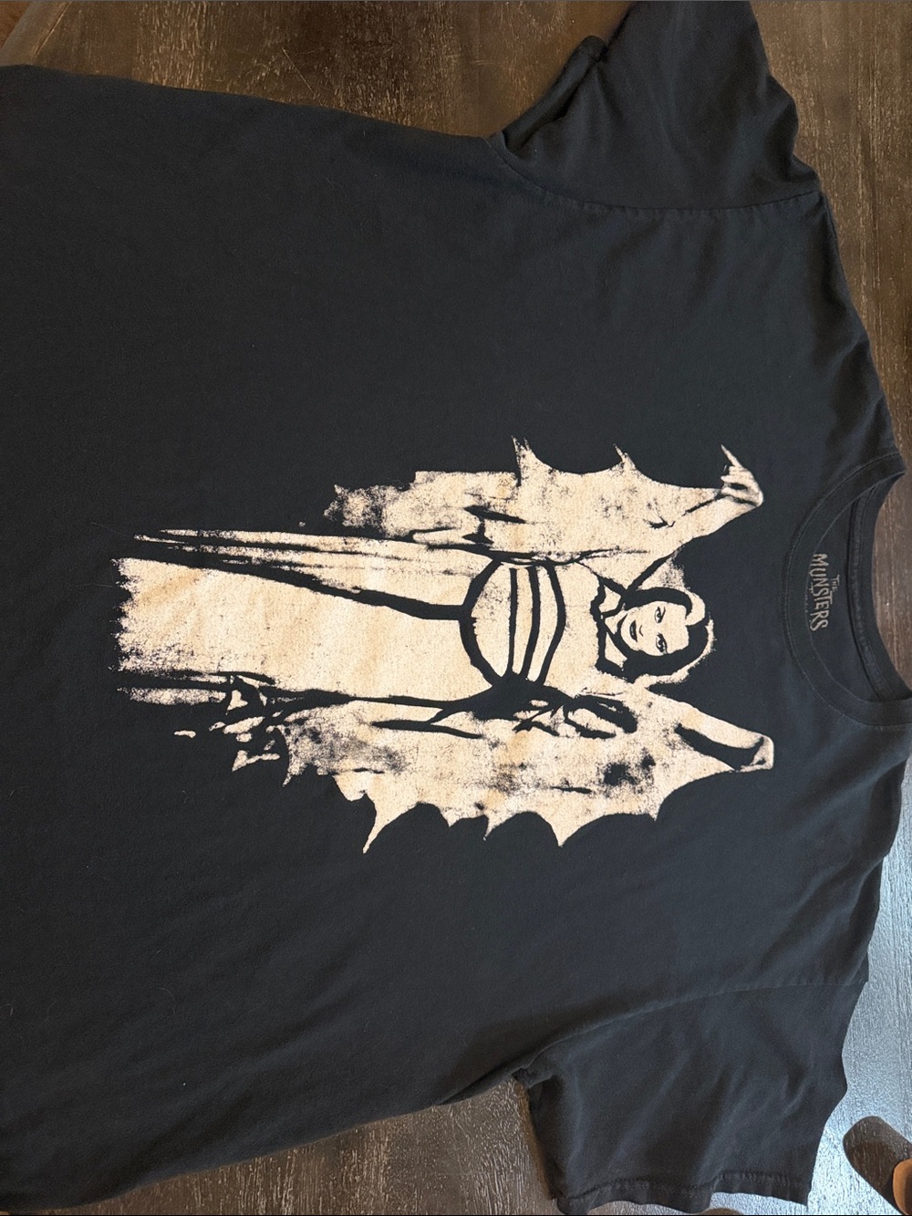 Munster Black Short-Sleeve Tee with White Angel Graphic